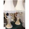 Image 1 : PAIR LAMPS - FRENCH STYLE CERAMIC LADIES *SMALL CRACK ON ONE*