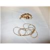 Image 1 : 2 PC. 14 K GOLD CHAIN (APPROX. 2.5 G) AND A BROOCH