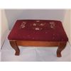 Image 1 : FOOT STOOL W/NEEDLEPOINT SEAT