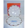 Image 1 : 2 PC. ANCHOR HOCKING MILK GLASS DISHES W/GOLD RIMS