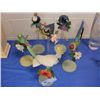 Image 1 : 6 PC. CERAMIC BIRDS ON GLASS STANDS BY FRANKLIN MINT