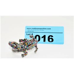 Hand Set Crystal Gecko Bangle