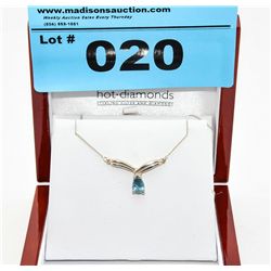 Sterling Silver Italian Blue Topaz Necklace