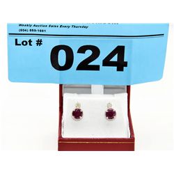 Genuine Ruby & Diamond Earrings