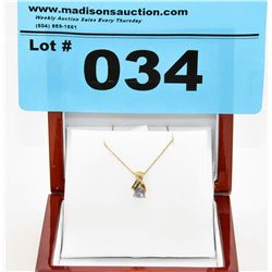 10kt Yellow Gold Tanzanite & Diamond Necklace