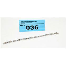 High End Rodium Plated Blue Topaz Tennis Bracelet