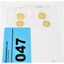 4x .999 Silver & 24kt Gold Canadian Maple leaf
