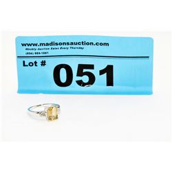 Certified Citrine & Diamond Ring