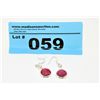 Image 1 : Estate Genuine Carved Ruby Earrings