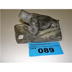 Inuit soapstone carving - ice fisherman