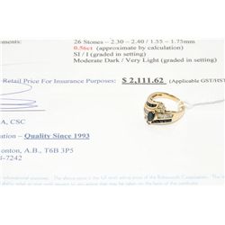 10k gold 1.02carat sapphire dinner ring