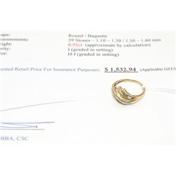 10k gold 0.52carat diamond dinner ring