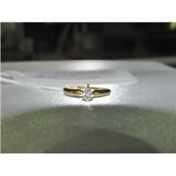 14k 0.27carat pear shaped diamond solitaire ring