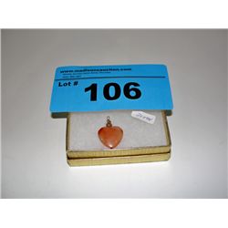 10k gold heart Agate pendant