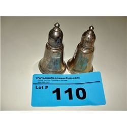 Pair of sterling silver salt and pepper shakers