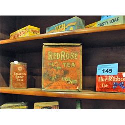 Collection of 4 vintage tea tins and containers