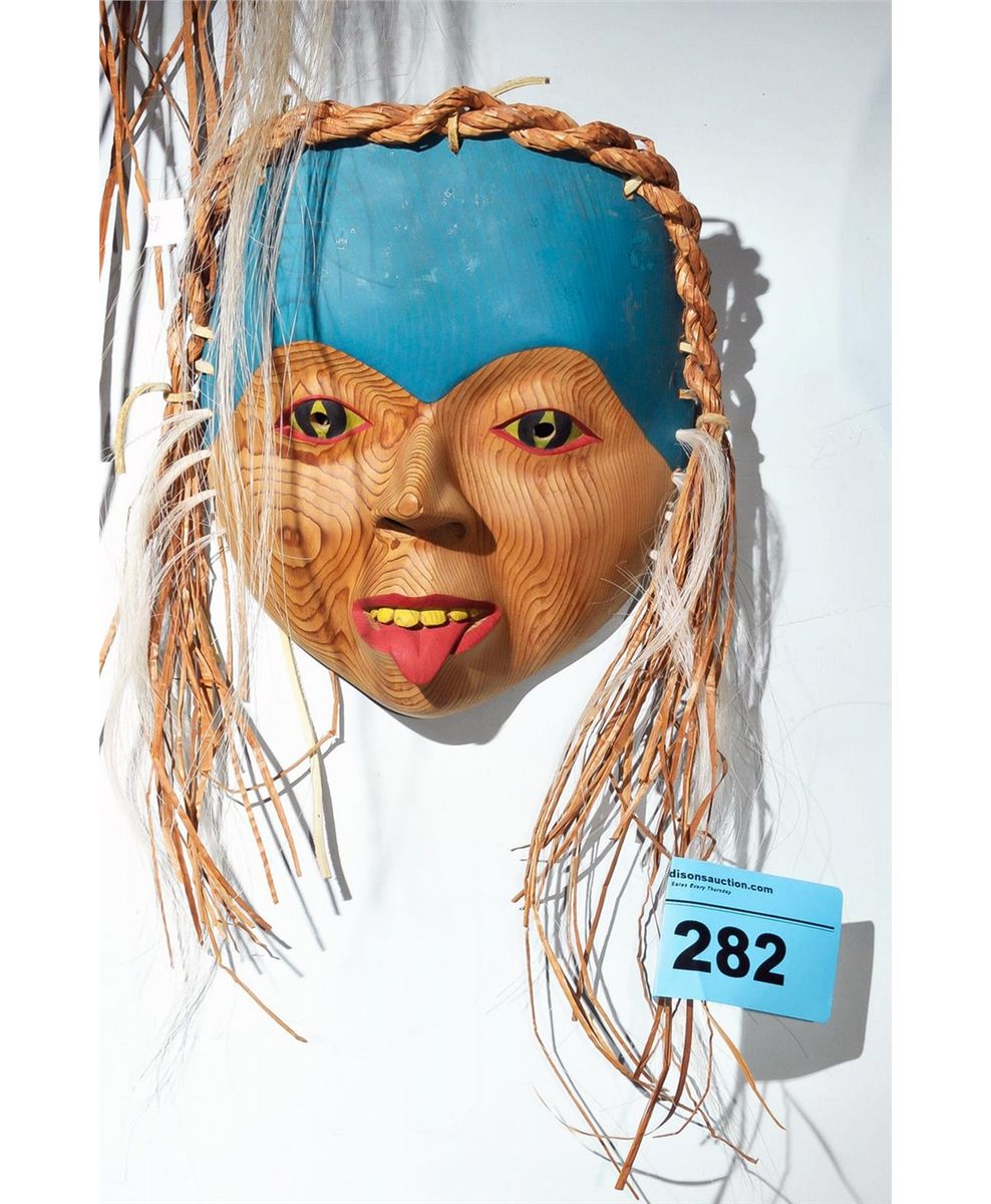 West coast native carved wooden mask