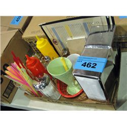 One box of soda fountain diner table accessories