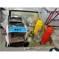 One box of soda fountain diner table accessories