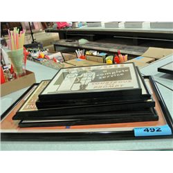 Lot of 7 soda fountain diner framed decorative