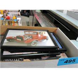 Lot of 4 framed classic car prints