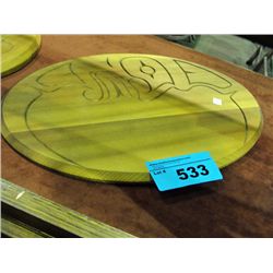 West coast native yellow cedar carved plaque by