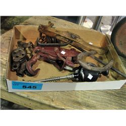 Box of vintage tools and misc