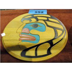 West coast native carved wooden plaque titled