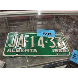 Pair of alberta 1968 license plates