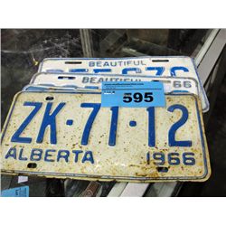 3 british columbia 1960-70s license plates and