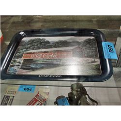 Coca cola tin advertisment servng tray