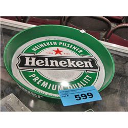 Heineken beer tin advertisement serving tray