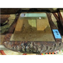 Fumed oak framed mirror