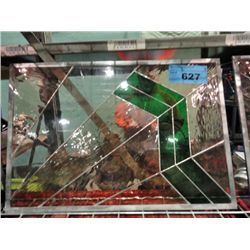 Leaded stained glass window panel