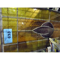 Large leaded stained glass window panel