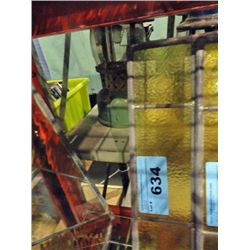 Large leaded stained glass window panel