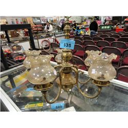 5 light brass hanging chandalier