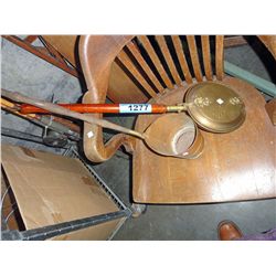 Brass bed warmer and a coal pan