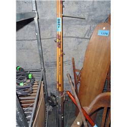 Bundle of 5 vintage fishing rods with 2 reels