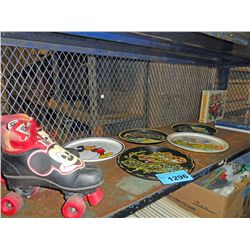 Shelf lot of walt disney mickey mouse collectables