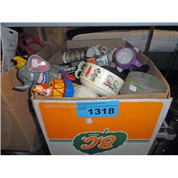 One box of assorted vintage disney collectables