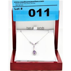 Sterling Silver Amethyst & Diamond Necklace