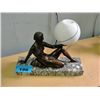 Image 1 : Art Deco cast metal on marble base figural lamp