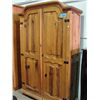 Image 1 : Approx 7F tall pine armoire liqour cabinet and