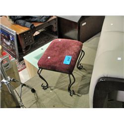 Wrought iron with padded cushion foot stool