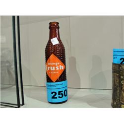 Early 1900s brown orange crush soda bottle