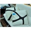 Image 1 : Pair of black and white leather throw cushions