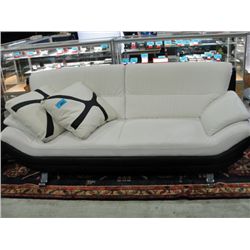 Contmporary black and white leather sofa