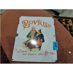 Vintage porcelain on metal bevrille advertisement