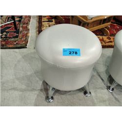Leather and chrome footstool